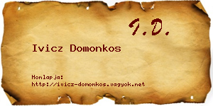 Ivicz Domonkos névjegykártya